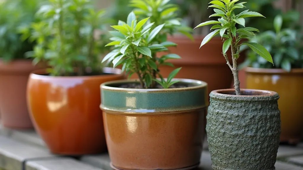 Variety of containers for fruit trees