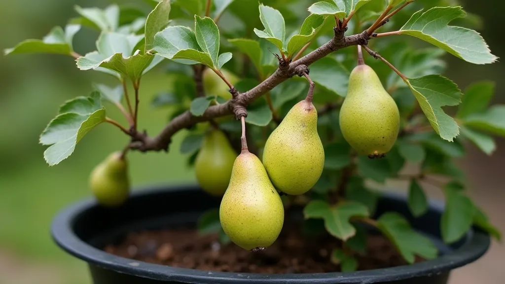 Dwarf Anjou Pear Tree in Container