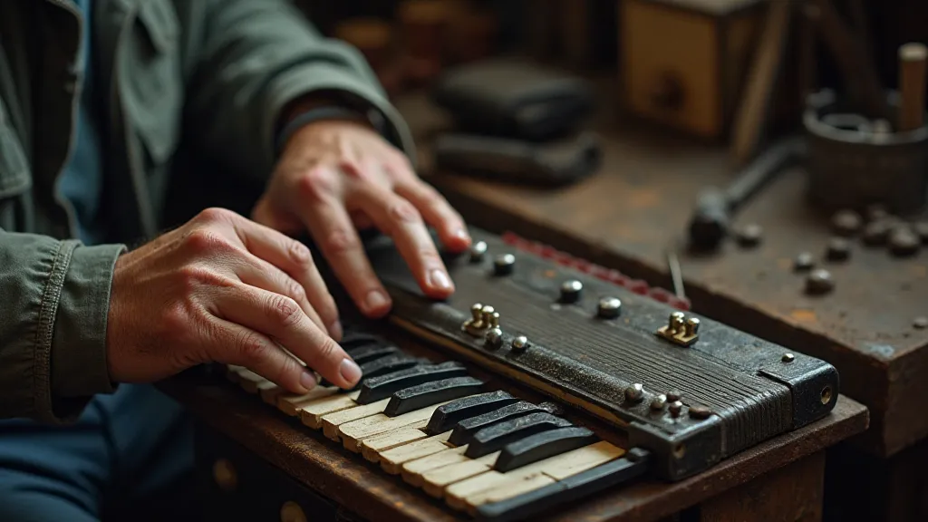Accordion craftsman at work