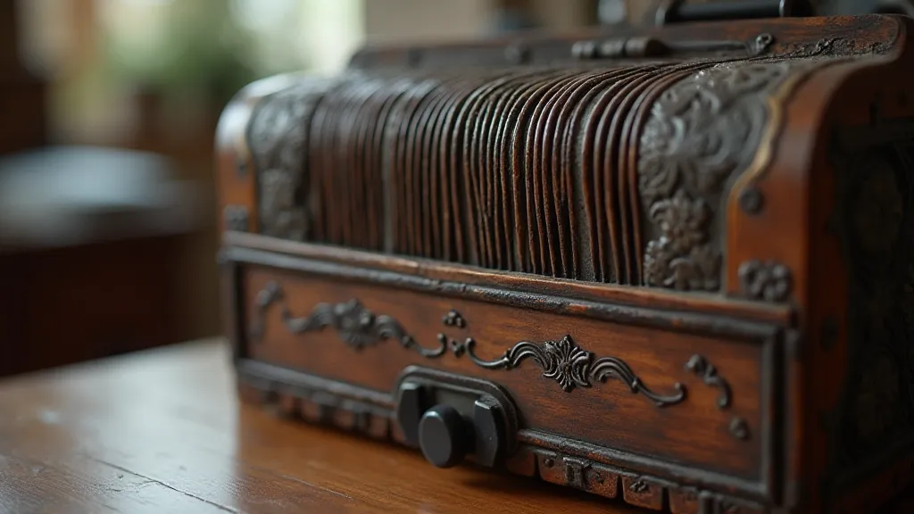 Antique accordion bellows detail