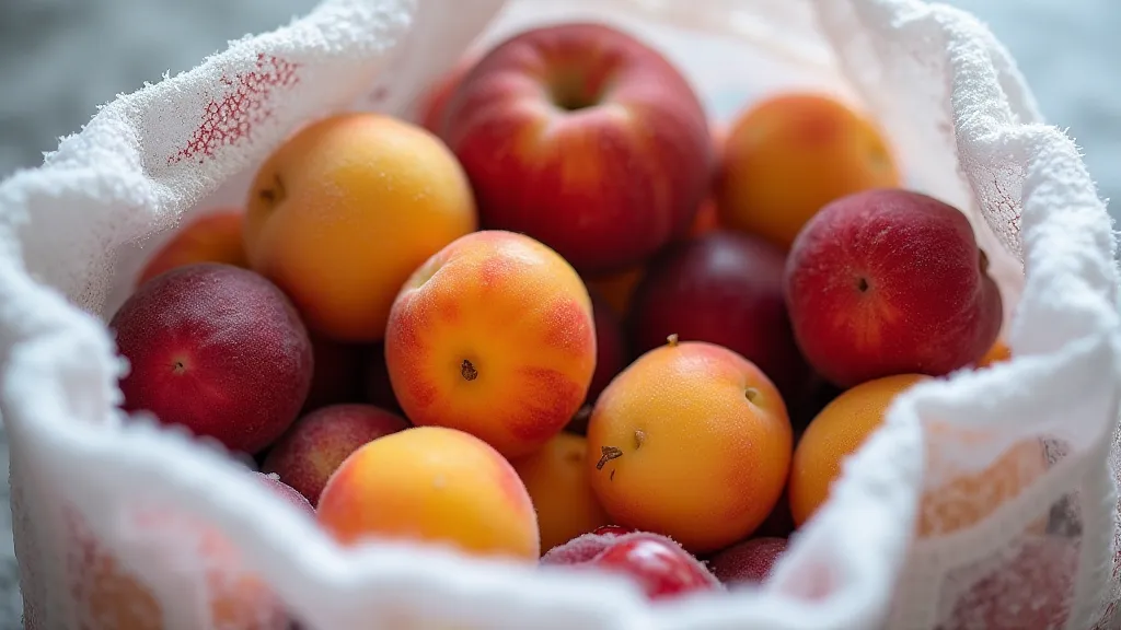 Fruit being frozen