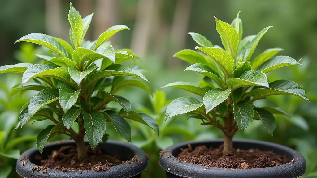 Comparison of a healthy rootstock and desired fruit variety