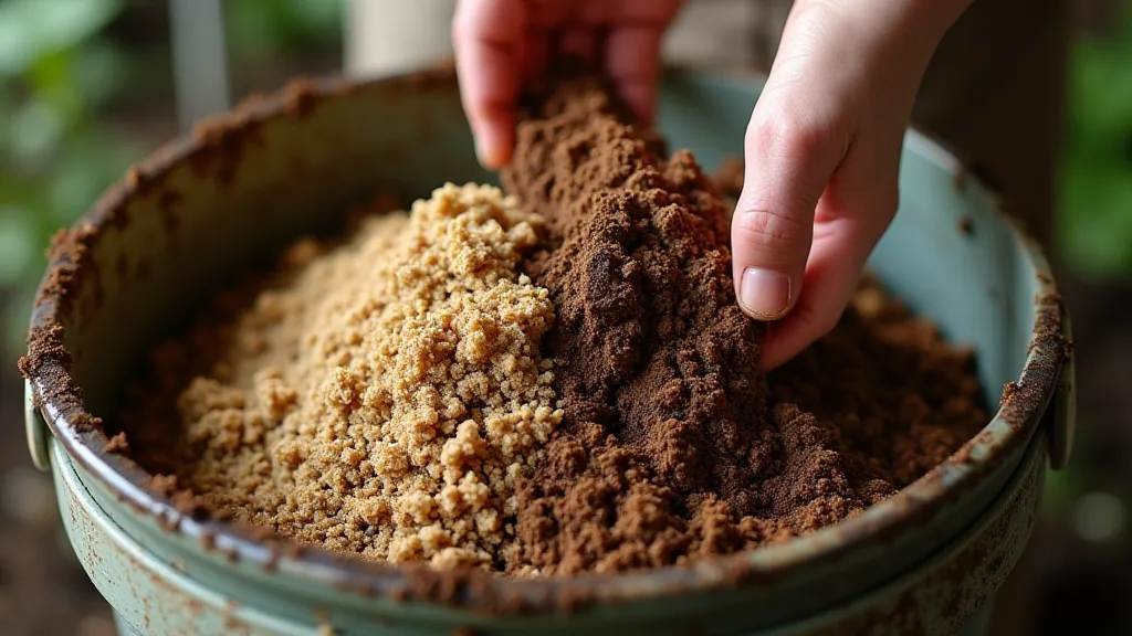 Mixing soil components for container gardening